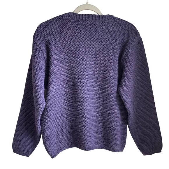 Blarney Woolen Mills Small Purple Knit Cardigan Chain Pockets Wool Old Money - Picture 2 of 10